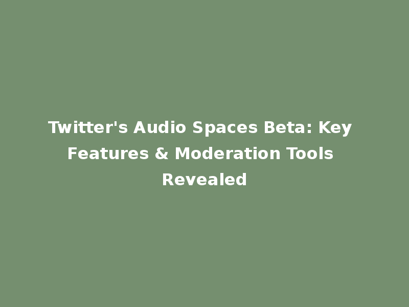 Twitter's Audio Spaces Beta: Key Features & Moderation Tools Revealed